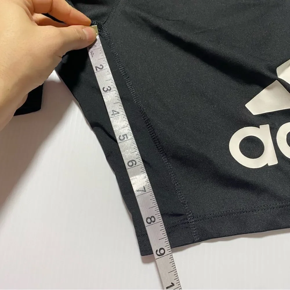 Adidas mens black stretchy athletic shorts running sports  9” Small
